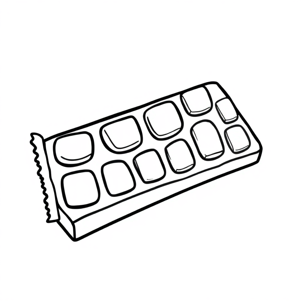 Chocolate Bar Coloring Page