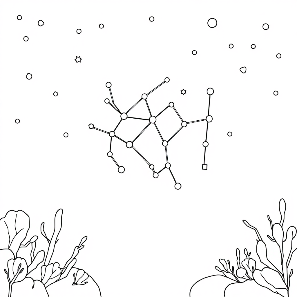 Constellation Pattern Underwater Coloring Page