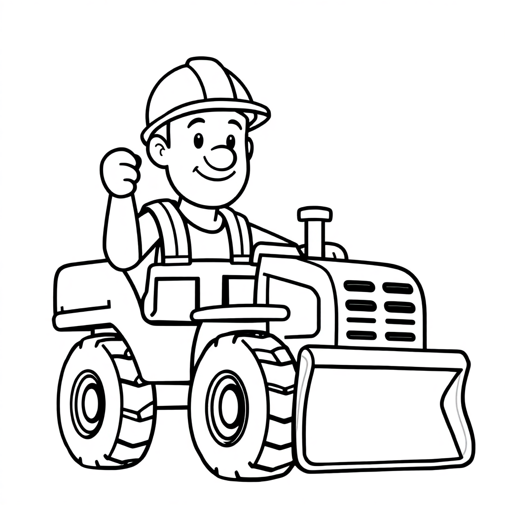 Construction Worker Coloring Page