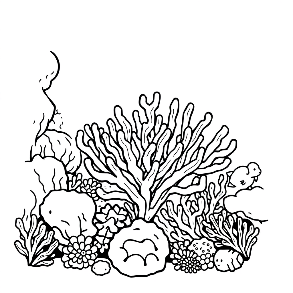 Coral Reef Coloring Page