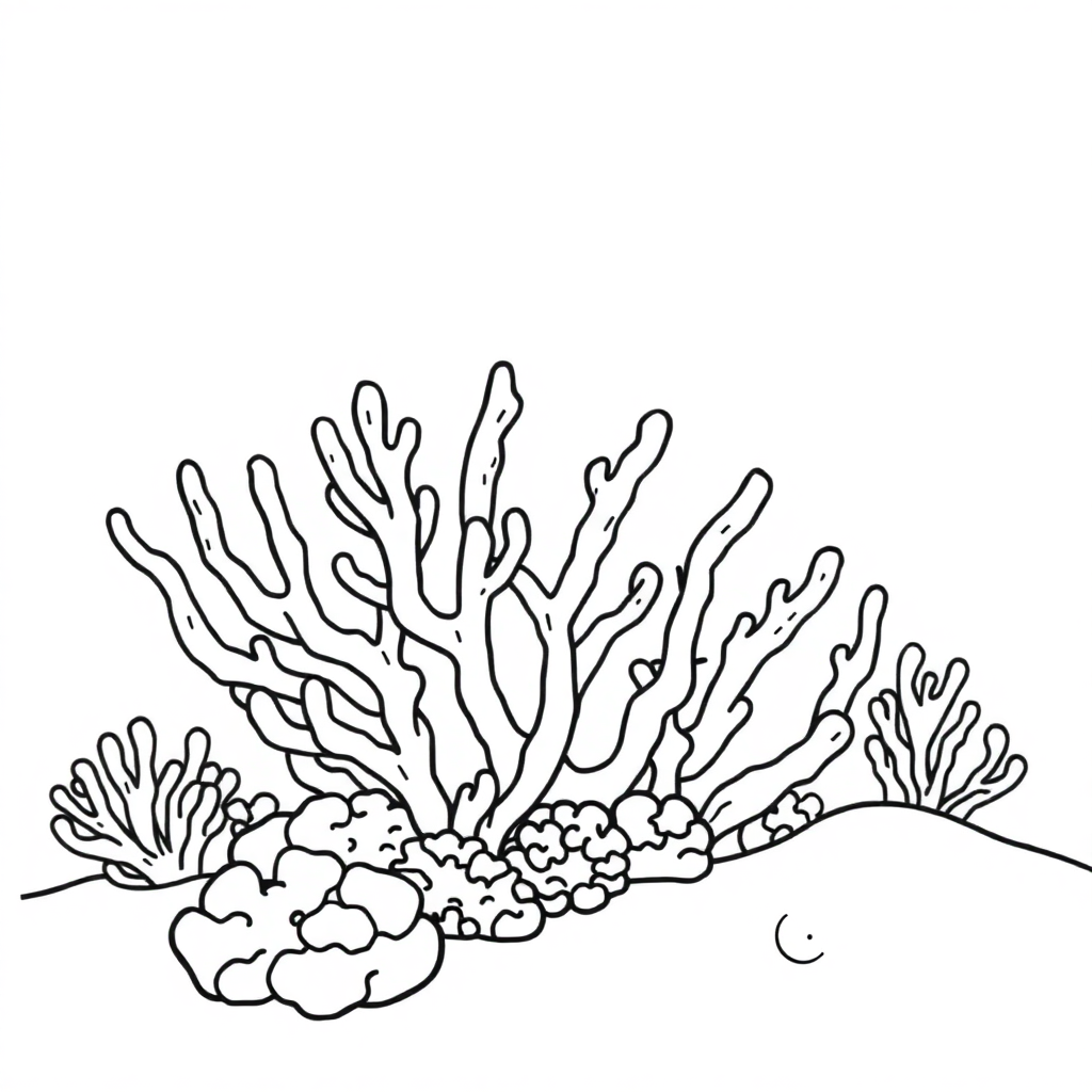 Coral Reef In Winter Coloring Page