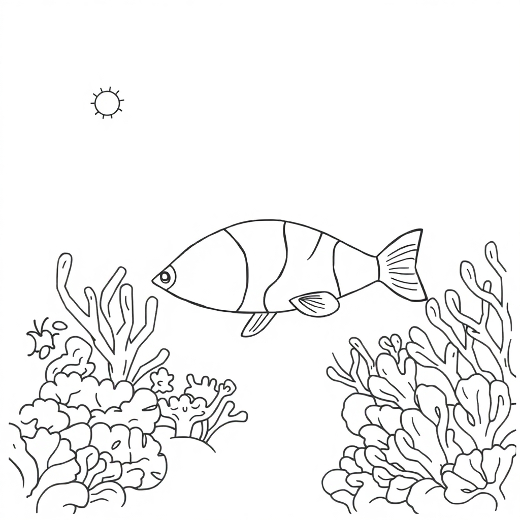 Coral Reef Underwater Coloring Page