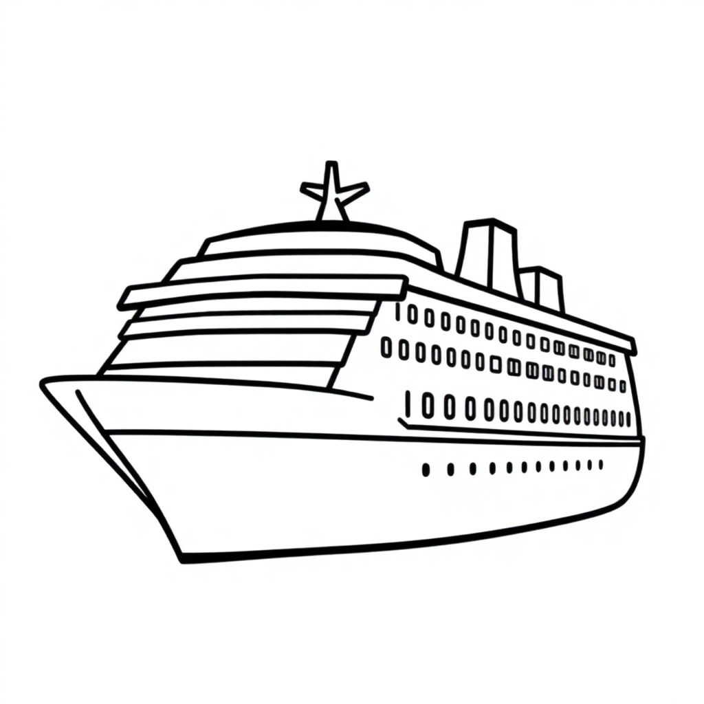 Cruise Ship Coloring Page