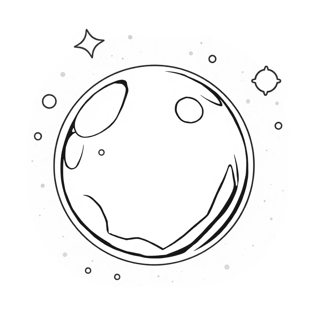 Crystal Ball In Space Coloring Page