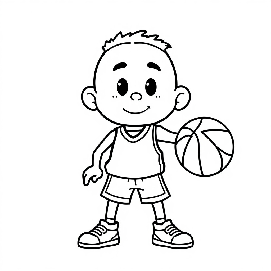 Cute Basketball Player Coloring Page