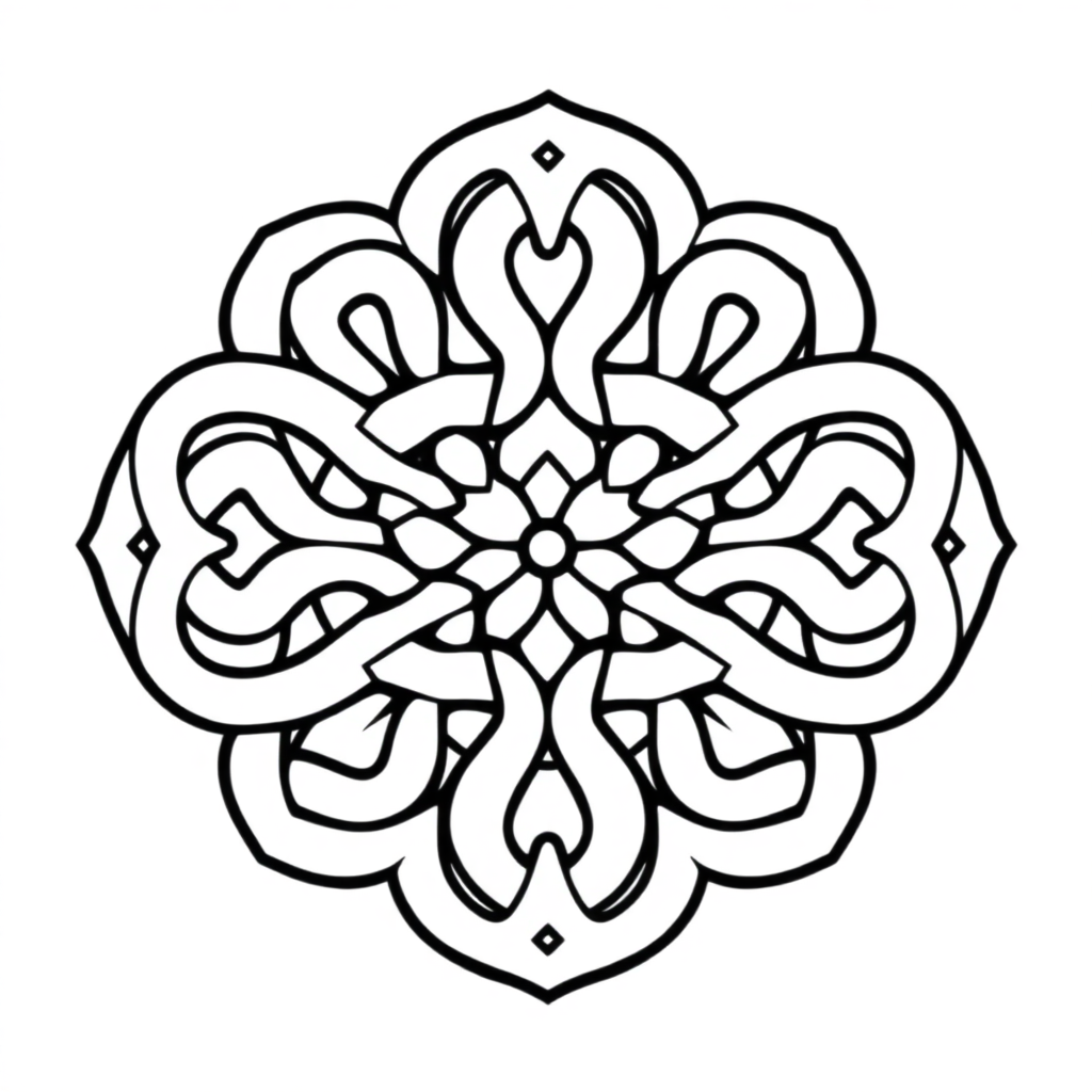 Cute Celtic Knot Mandala Coloring Page