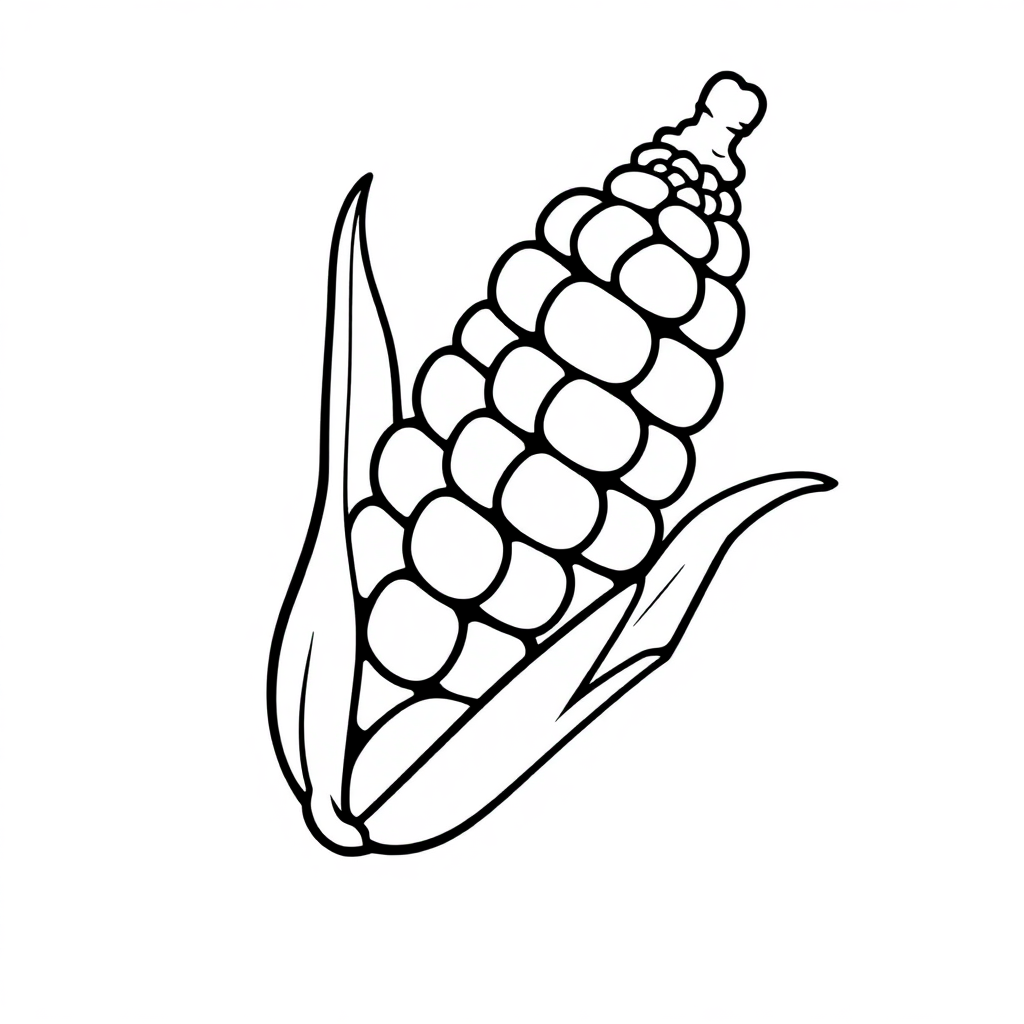 Cute Corn On Cob Coloring Page