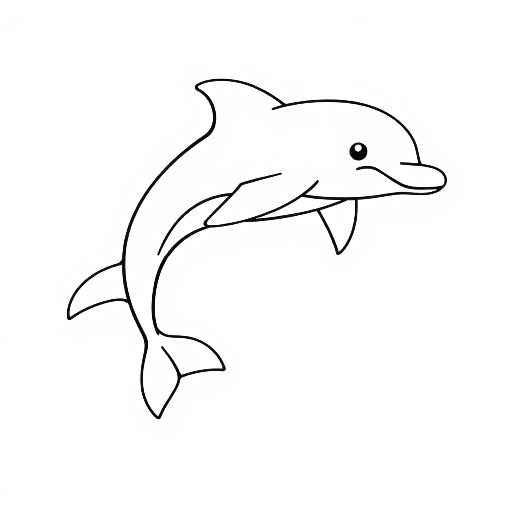 Cute Dolphin Jumping Coloring Page