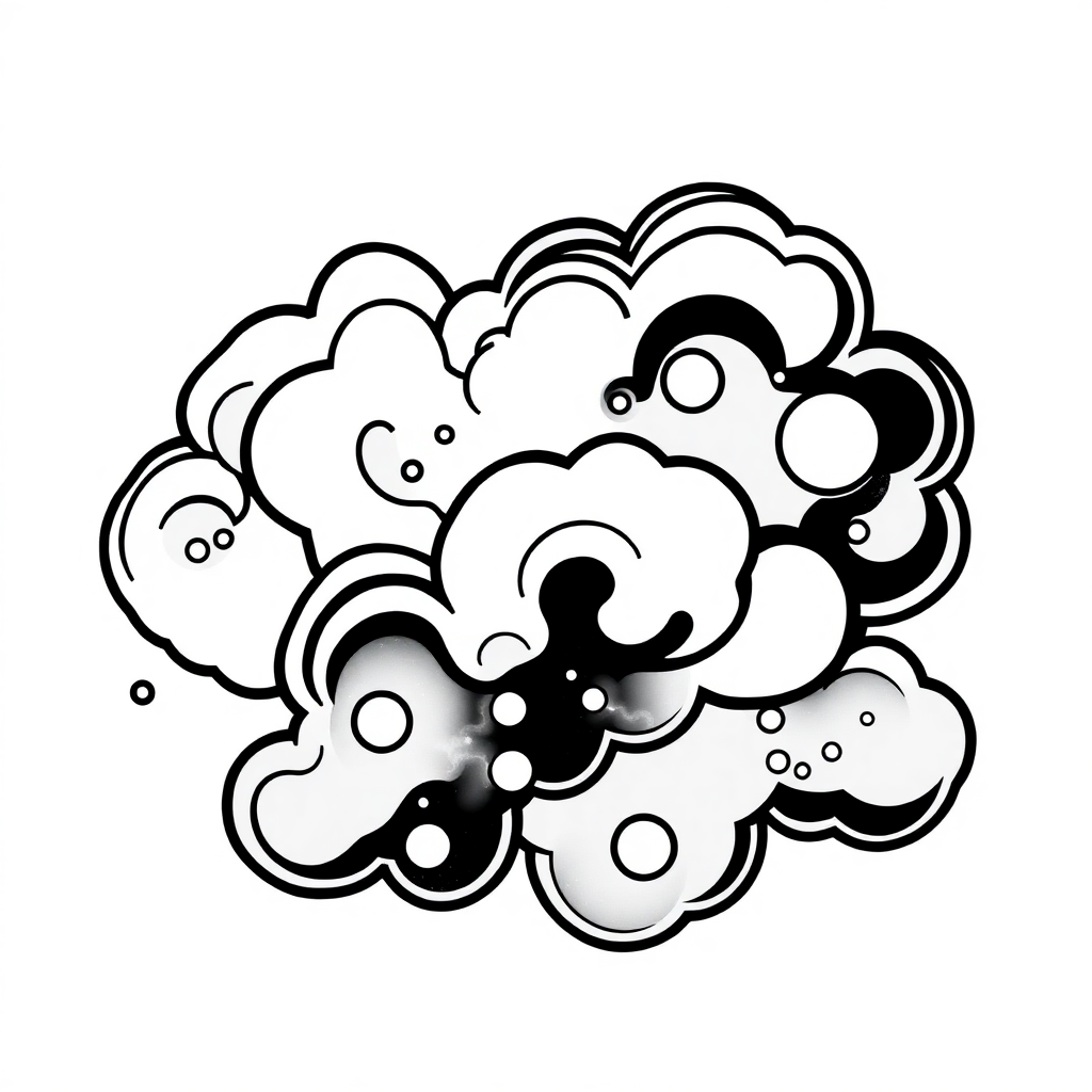 Cute Nebula Clouds Coloring Page
