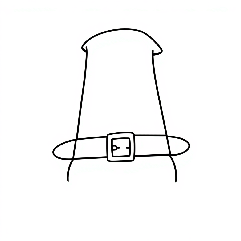 Cute Pilgrim Hat Coloring Page