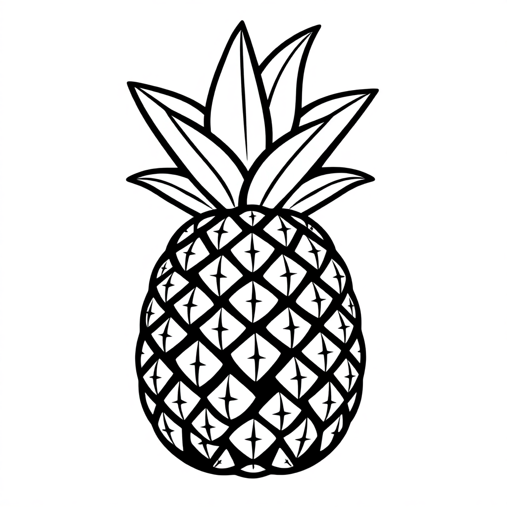 Cute Pineapple Coloring Page
