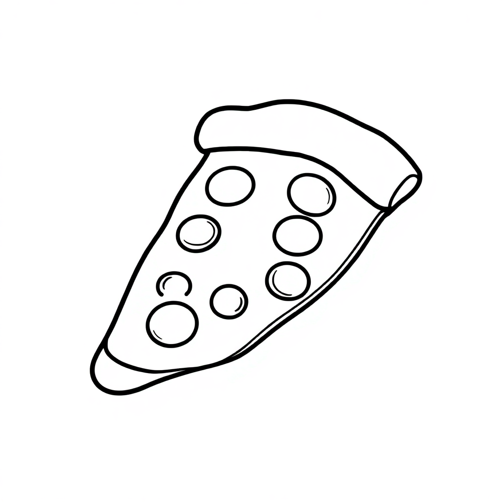 Cute Pizza Slice Coloring Page
