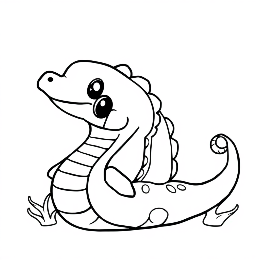Cute Sea Serpent Coloring Page