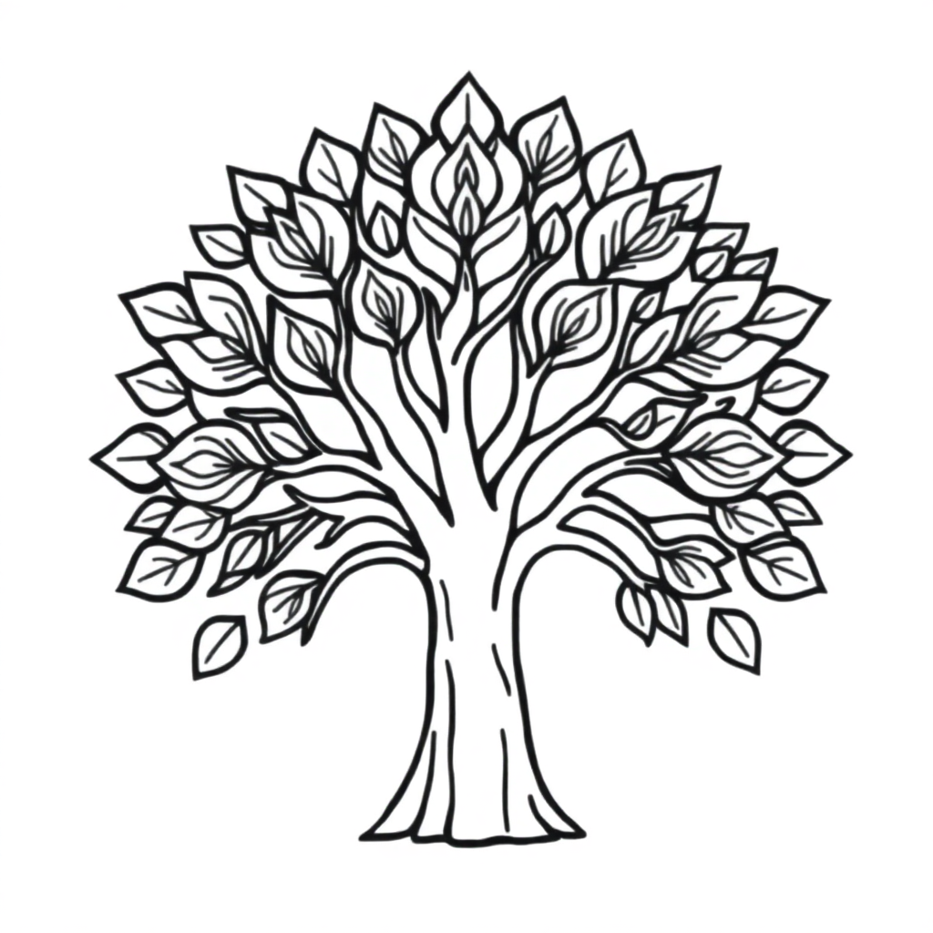 Cute Tree Of Life Mandala Coloring Page