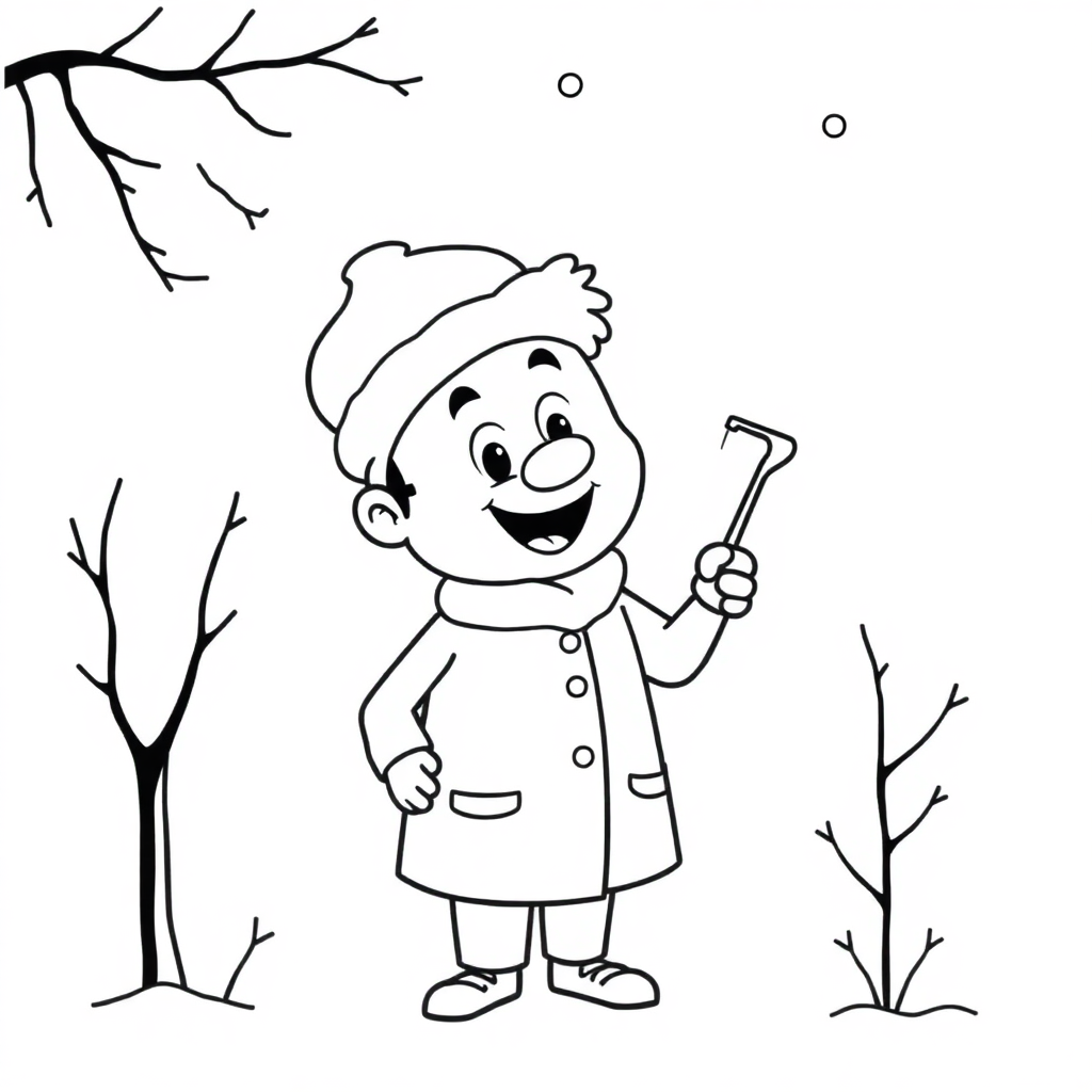 Dentist In Winter Coloring Page
