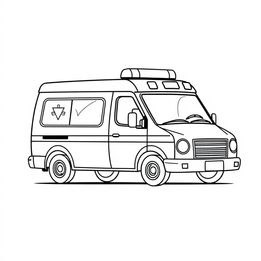 Detailed Ambulance Coloring Page