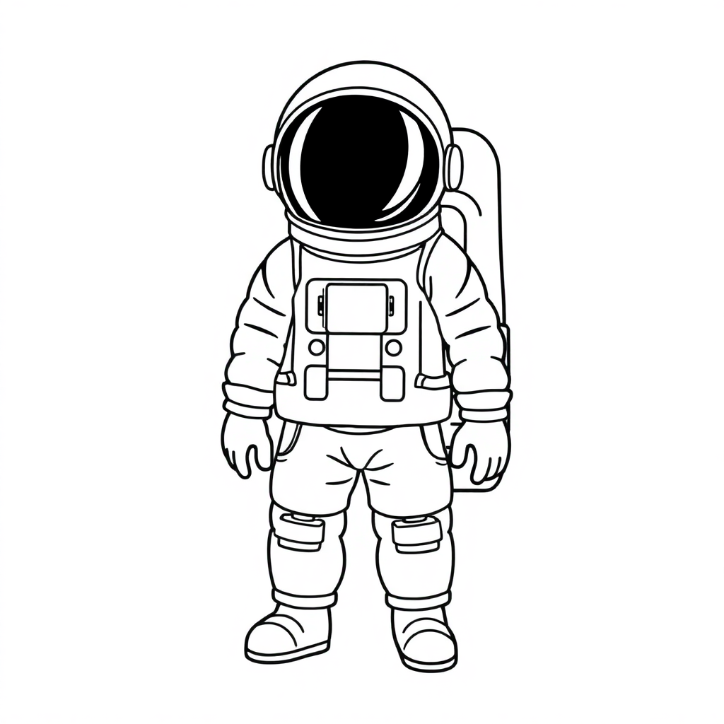 Detailed Astronaut In Suit Coloring Page