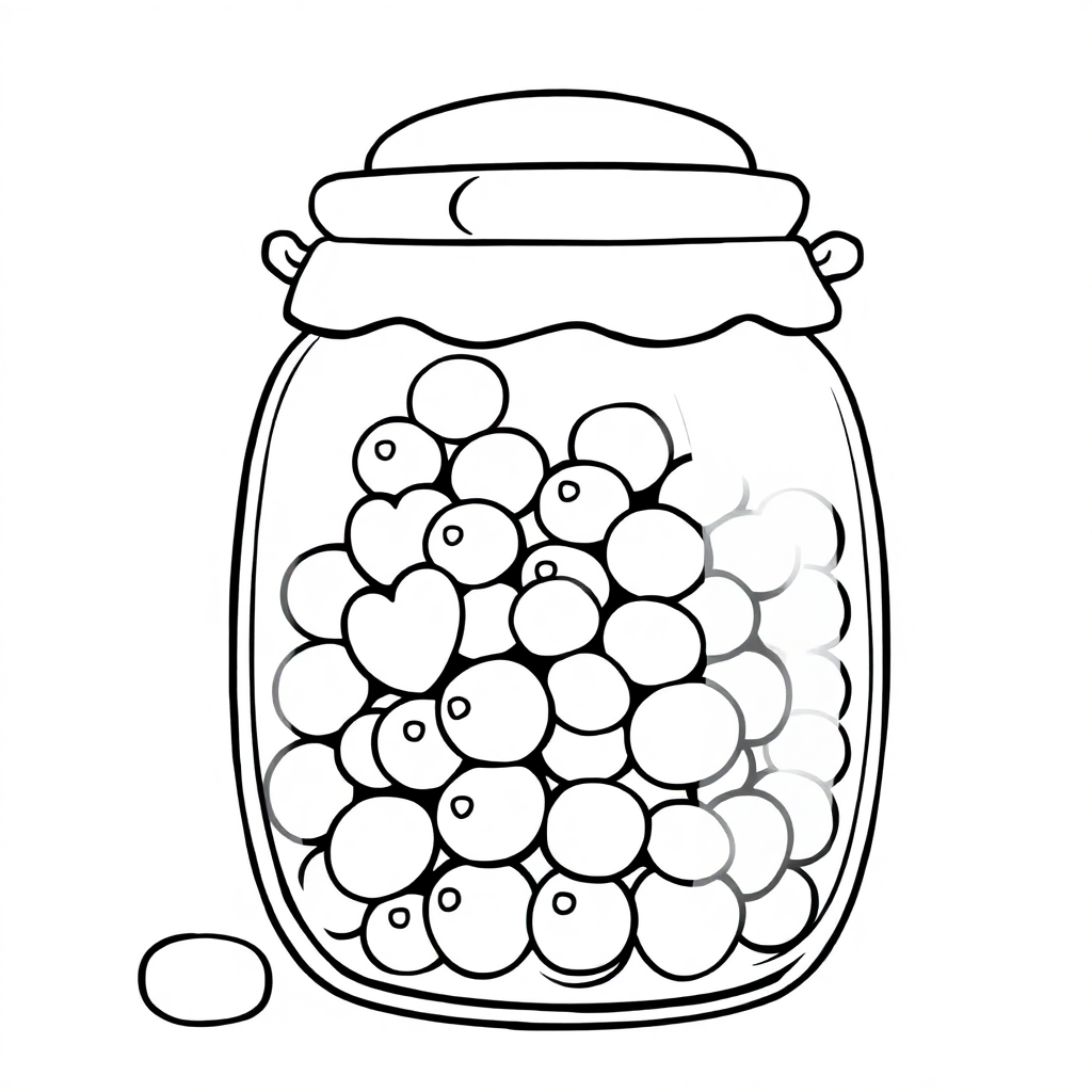 Detailed Candy Jar Coloring Page
