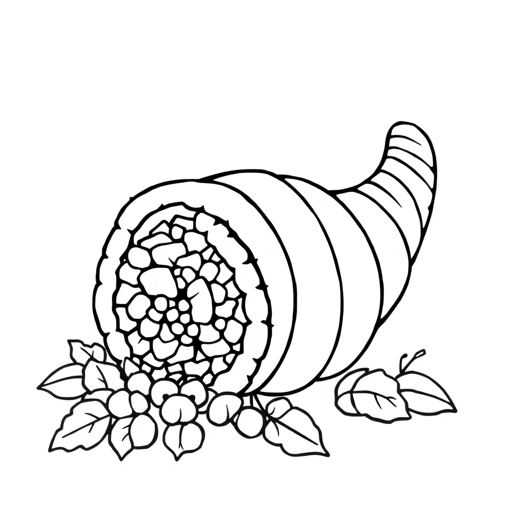 Detailed Cornucopia Coloring Page