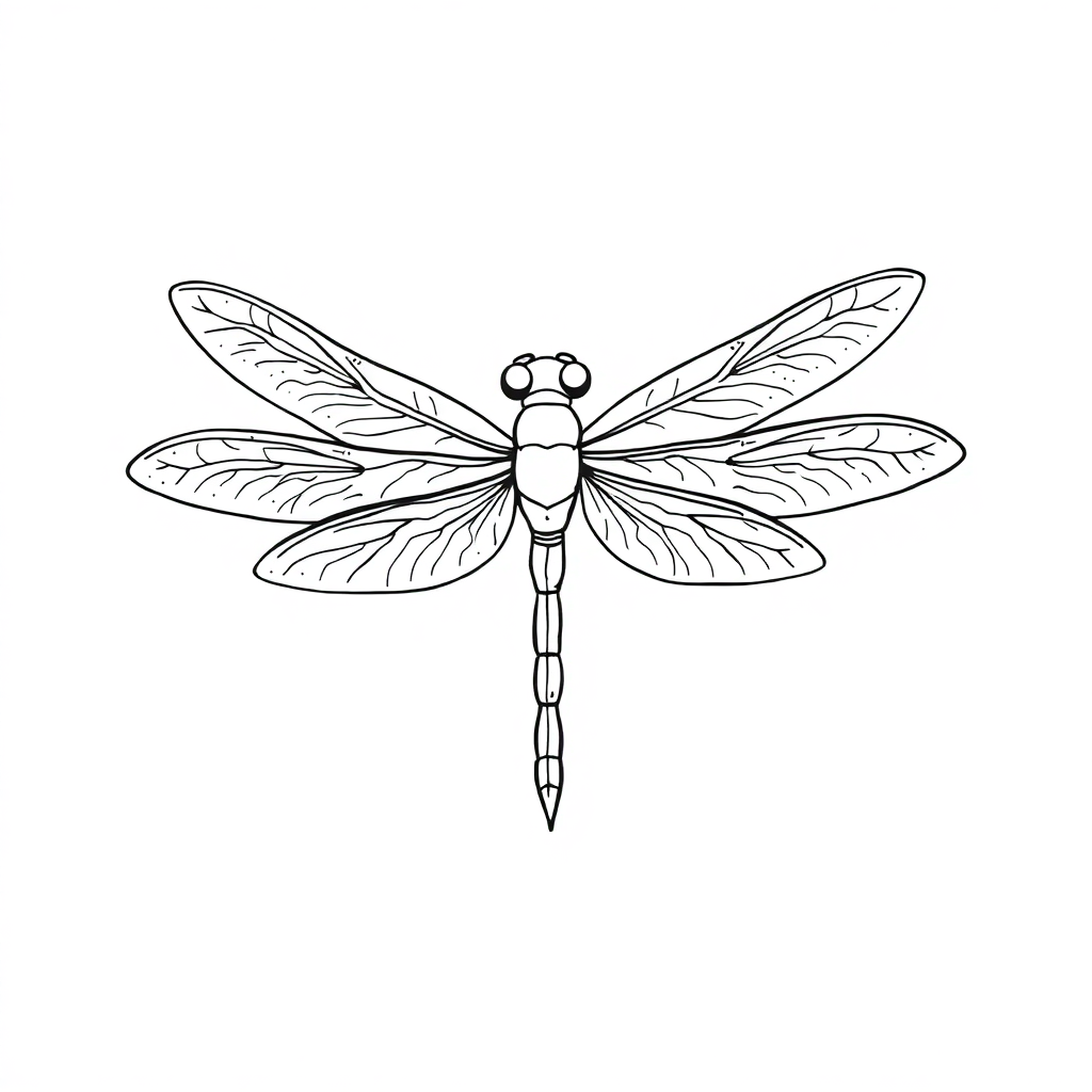 Printable Detailed Dragonfly Coloring Page