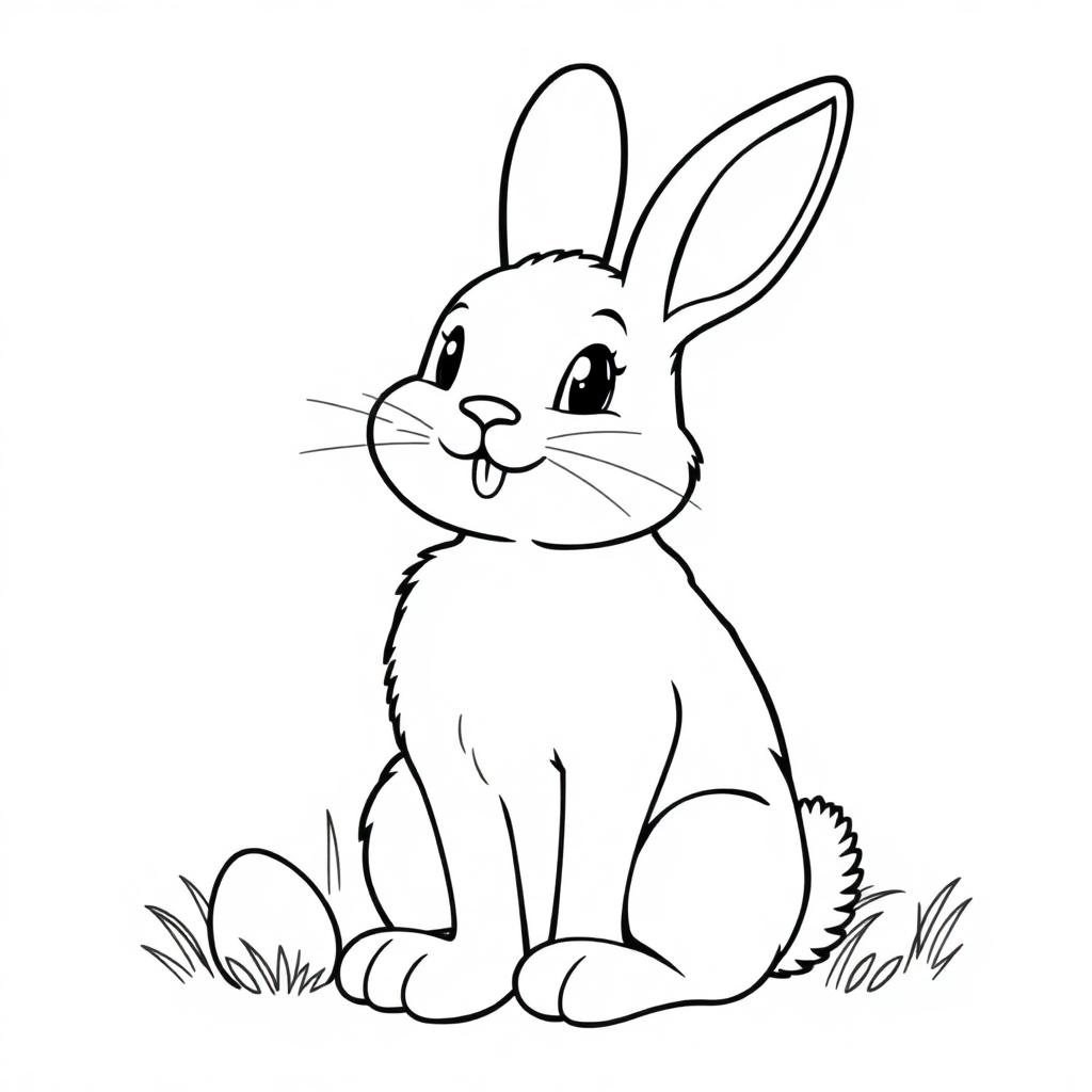 Detailed Easter Bunny Coloring Page