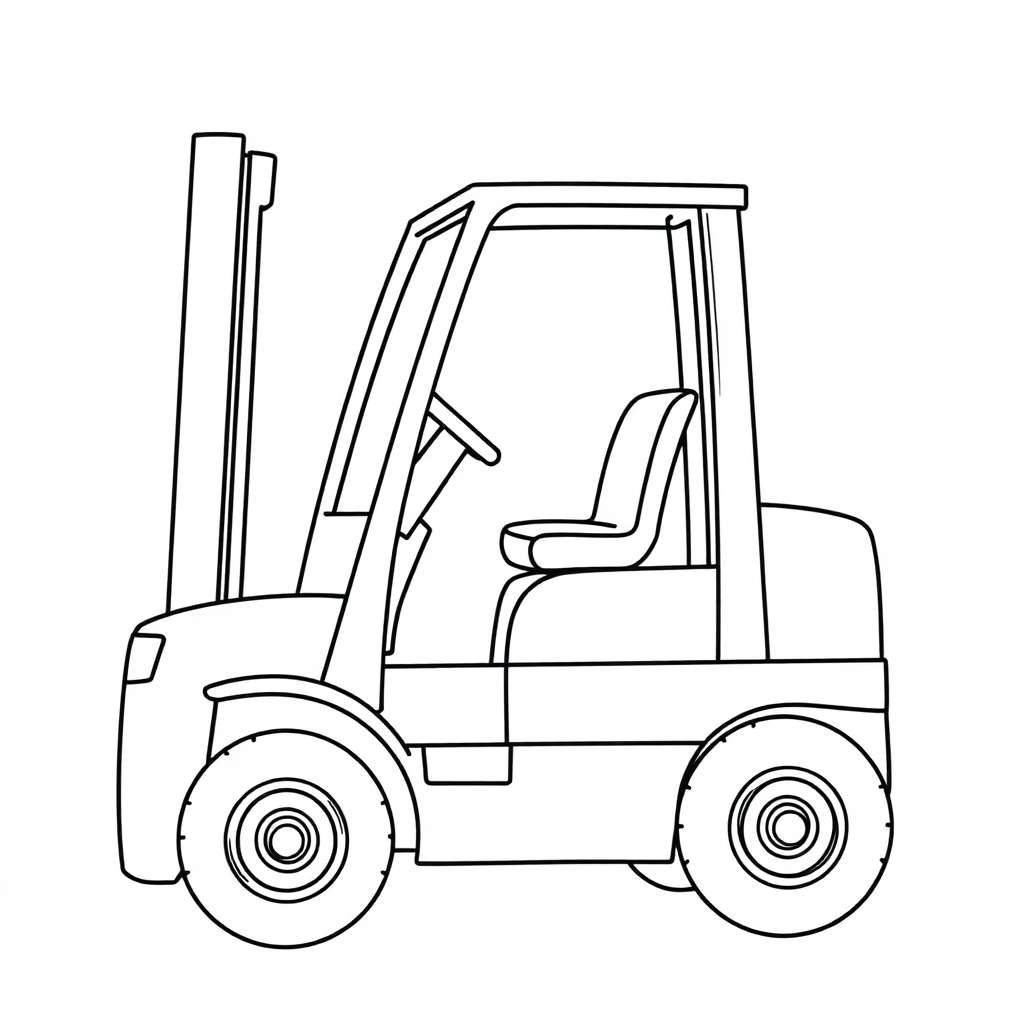 Detailed Forklift Coloring Page
