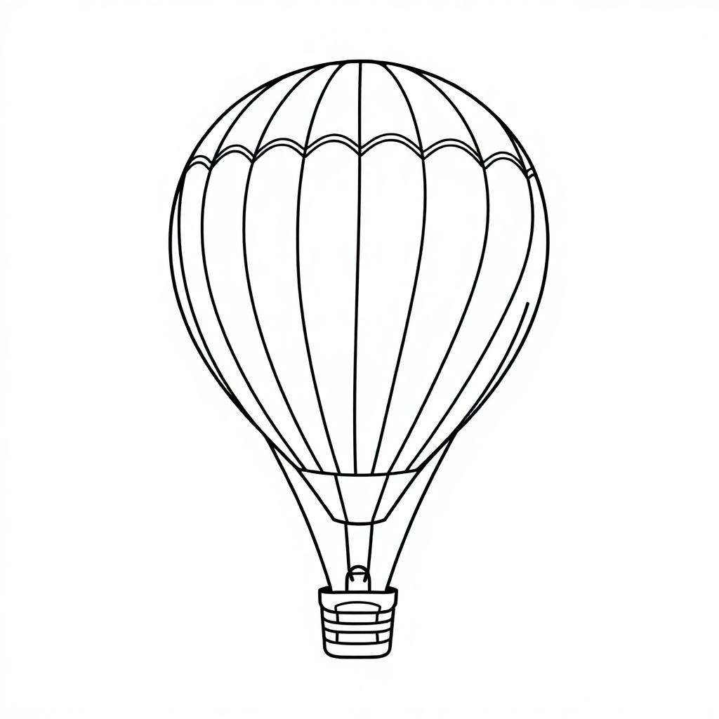Detailed Hot Air Balloon Coloring Page