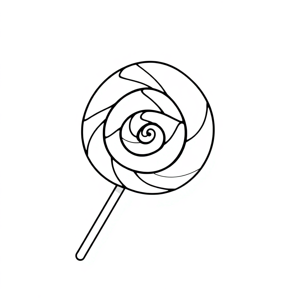 Detailed Lollipop Swirl Coloring Page