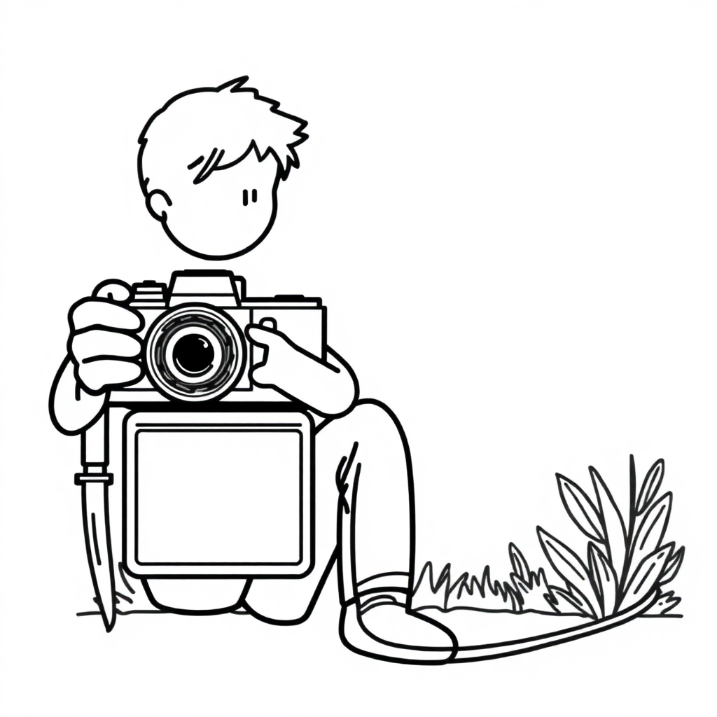 Detailed Photographer Coloring Page