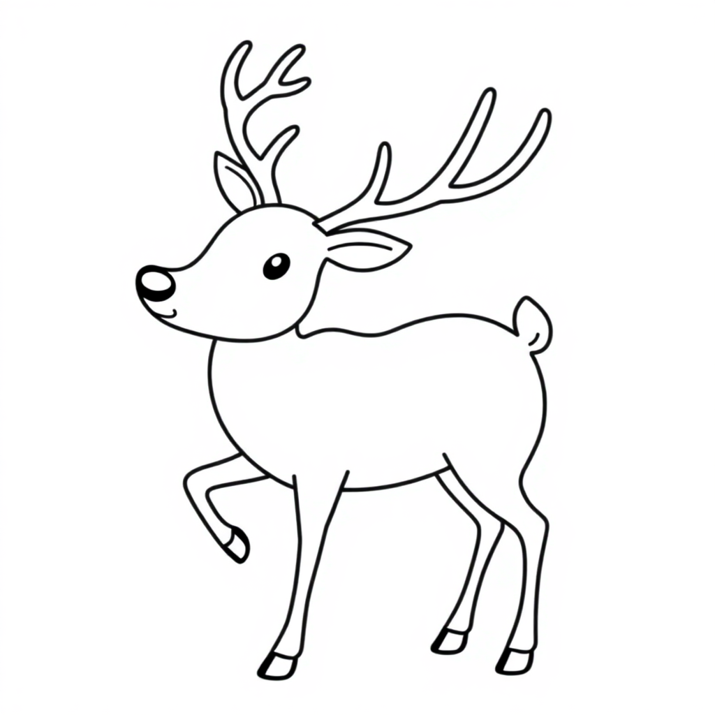 Detailed Reindeer Coloring Page