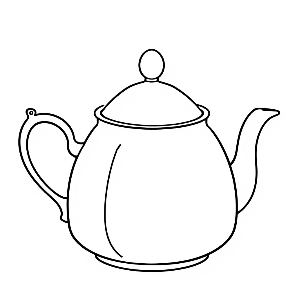 Detailed Tea Pot Coloring Page
