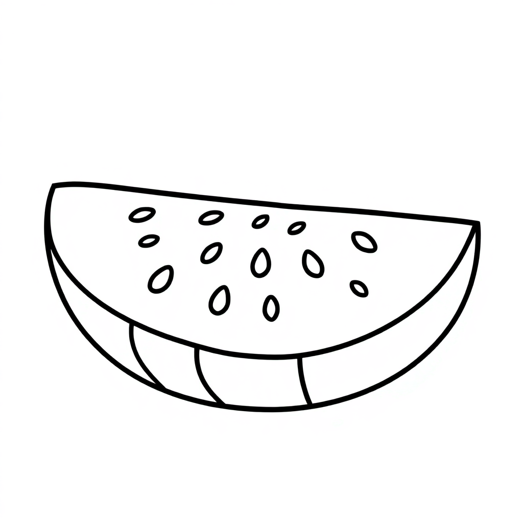 Printable Detailed Watermelon Slice Coloring Page