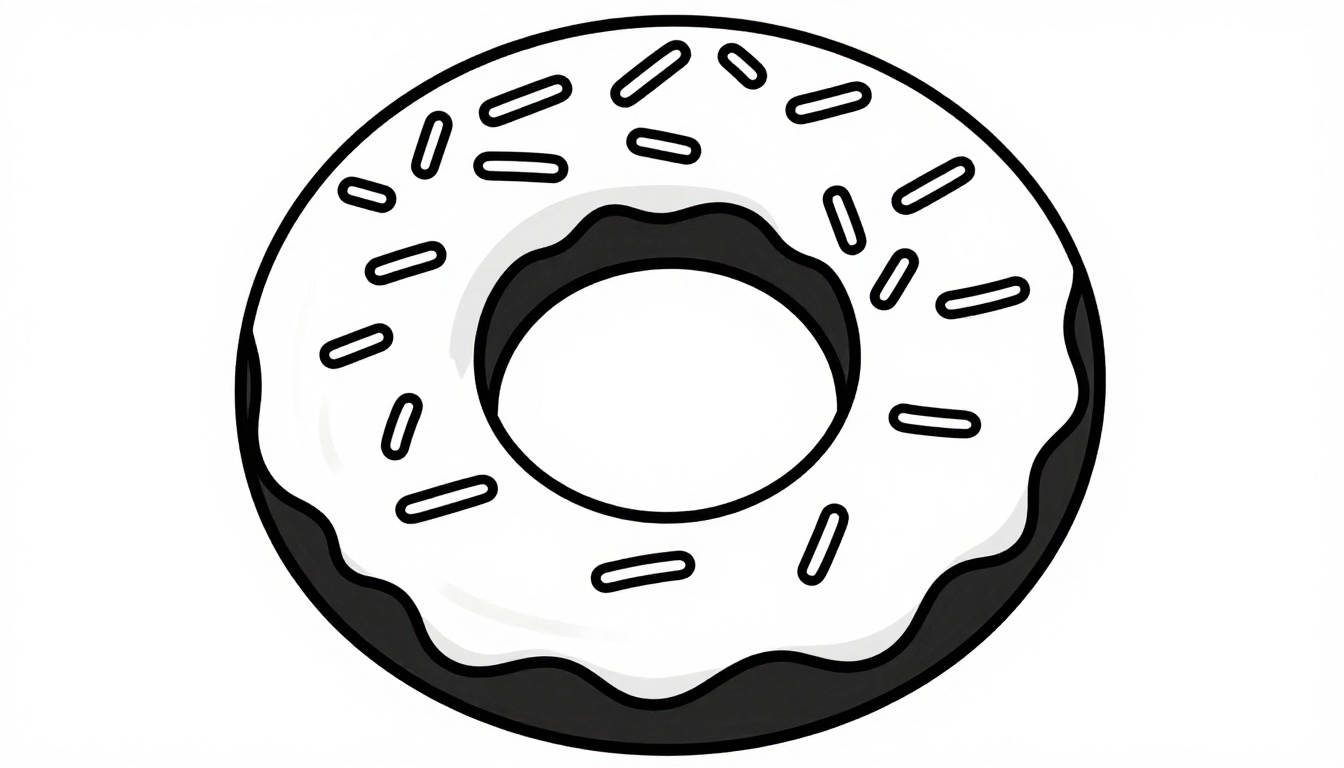 Donut With Sprinkles Coloring Page