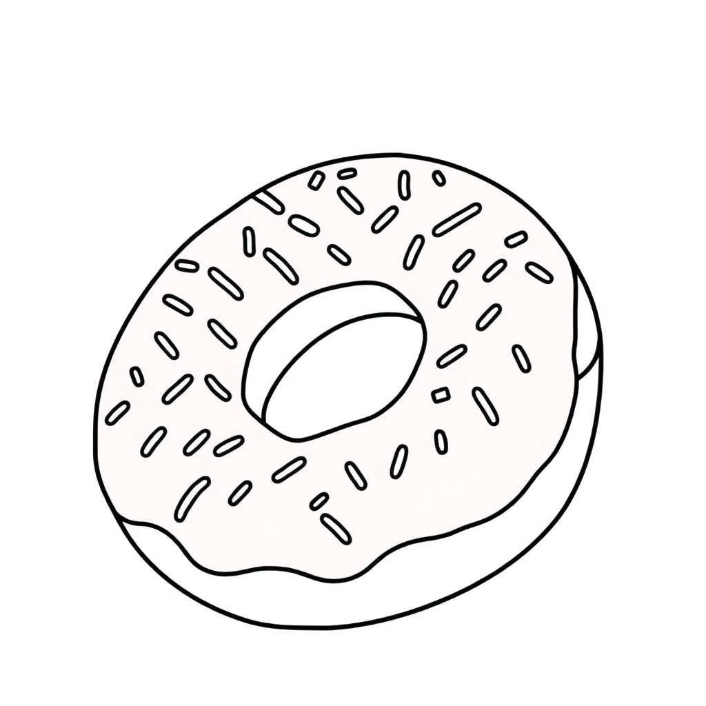 Donut With Sprinkles Underwater Coloring Page