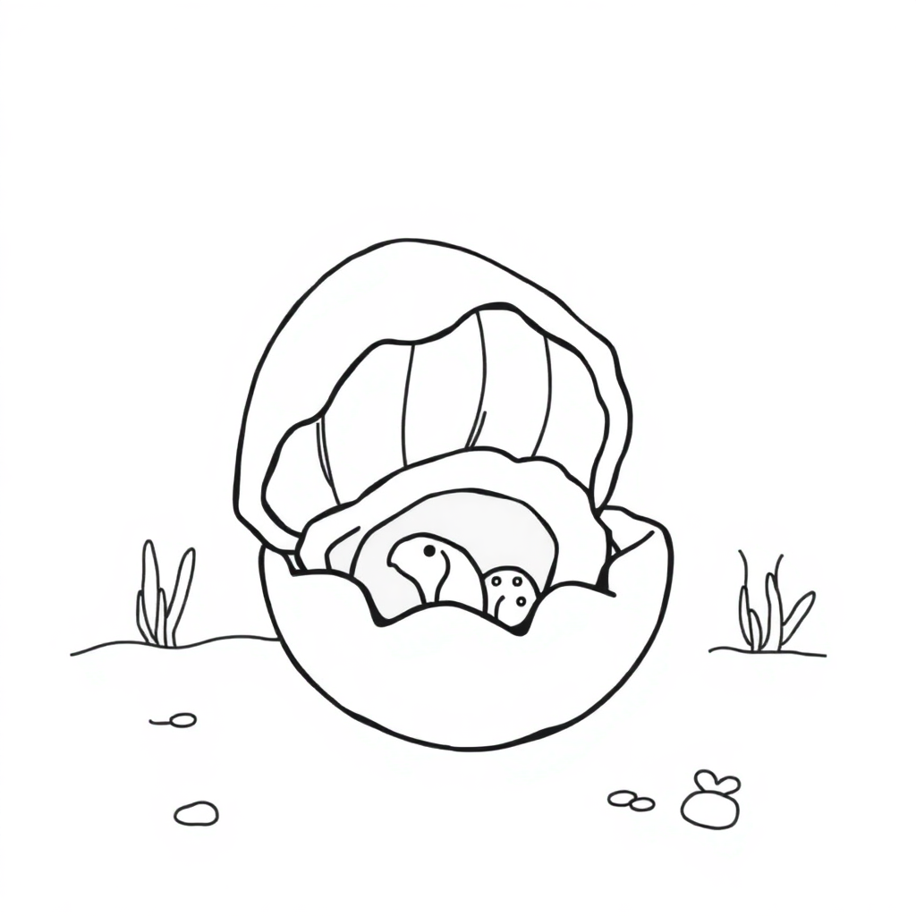 Dragon Egg Hatching Underwater Coloring Page