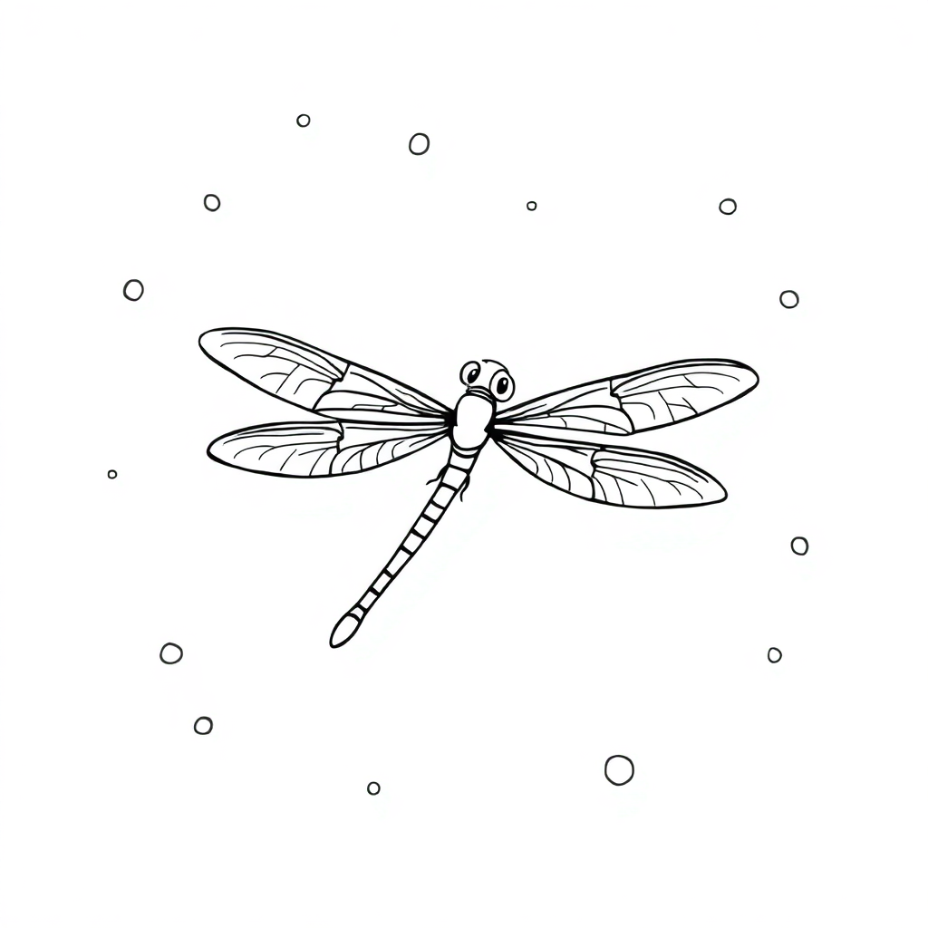 Dragonfly In Space Coloring Page