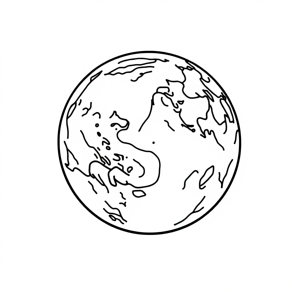 Earth From Space In Space Coloring Page
