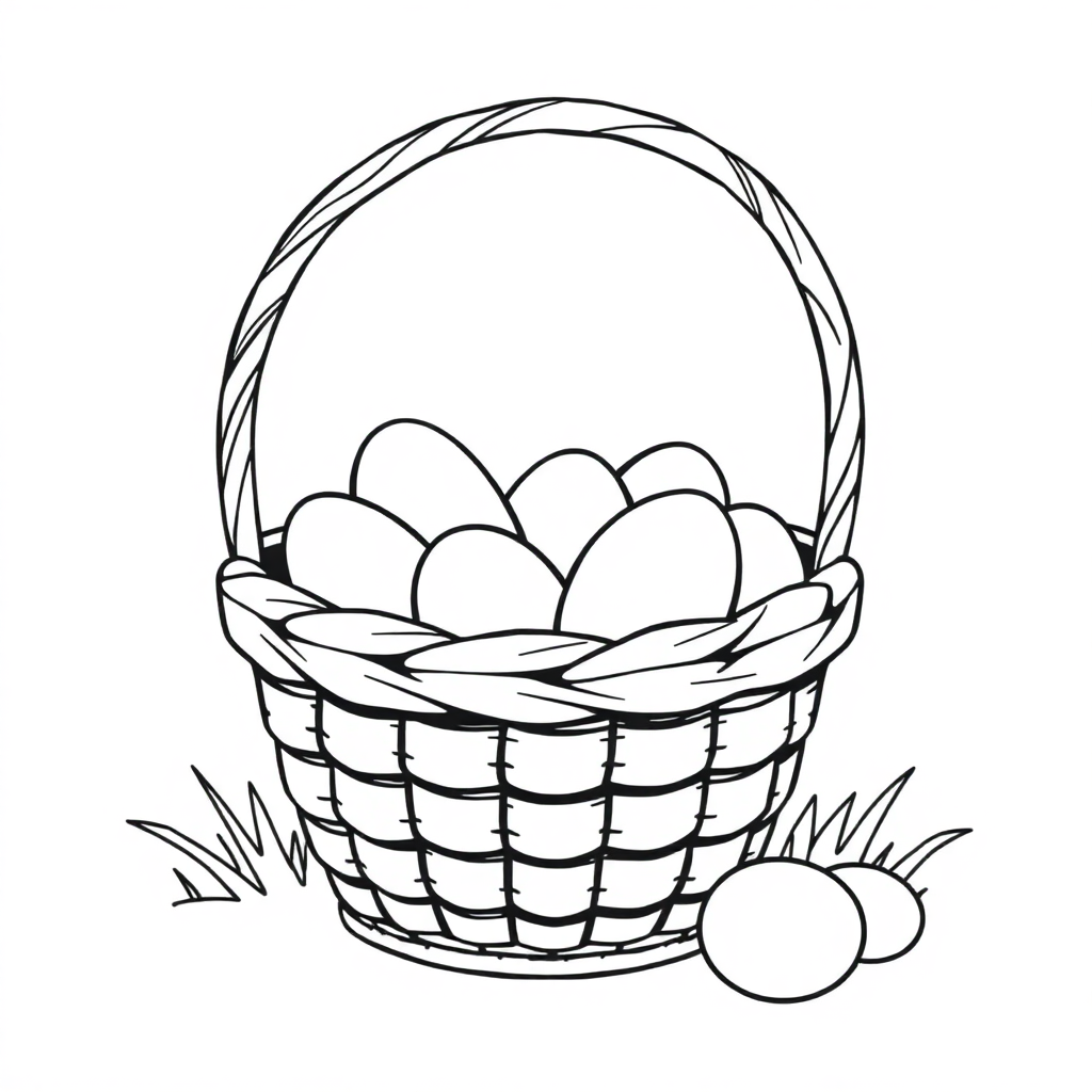 Easter Basket Coloring Page