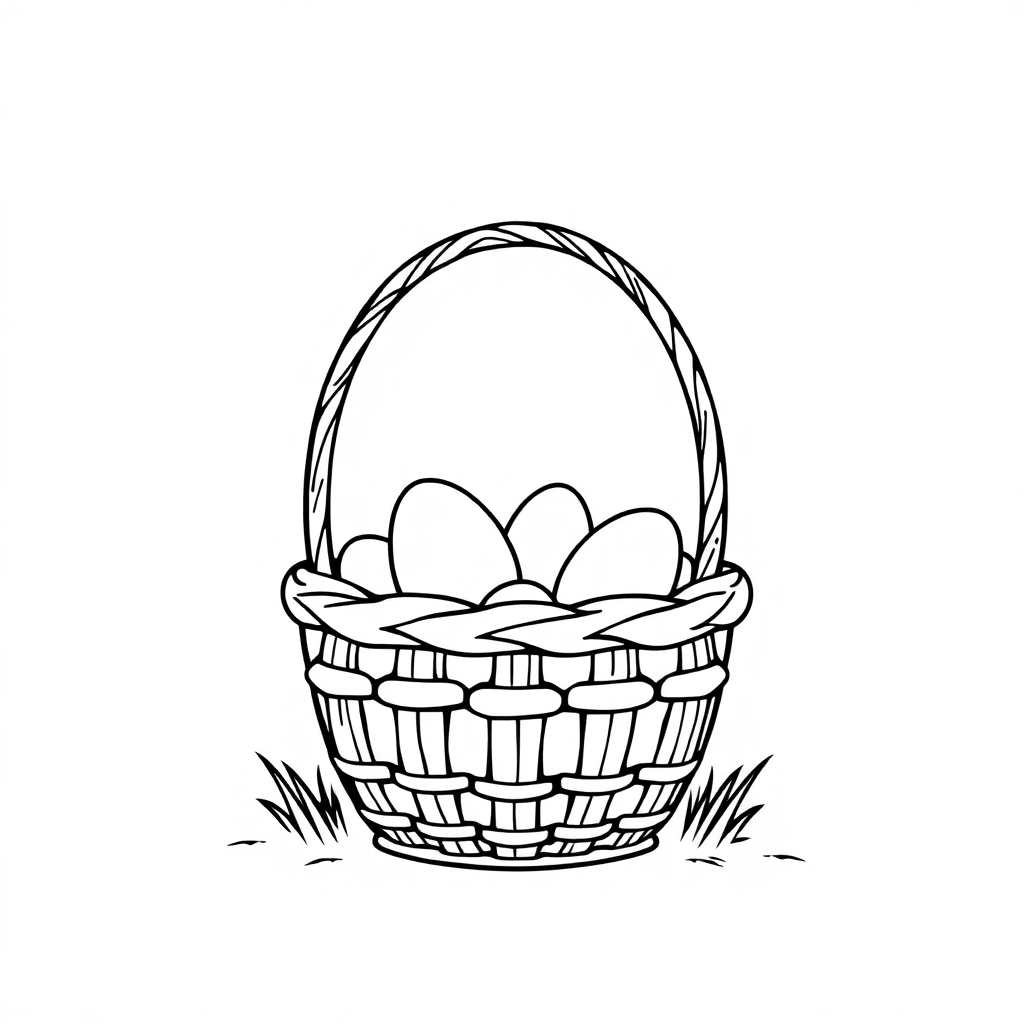 Easter Basket In Space Coloring Page