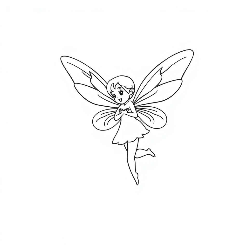 Fairy With Wings In Space Coloring Page