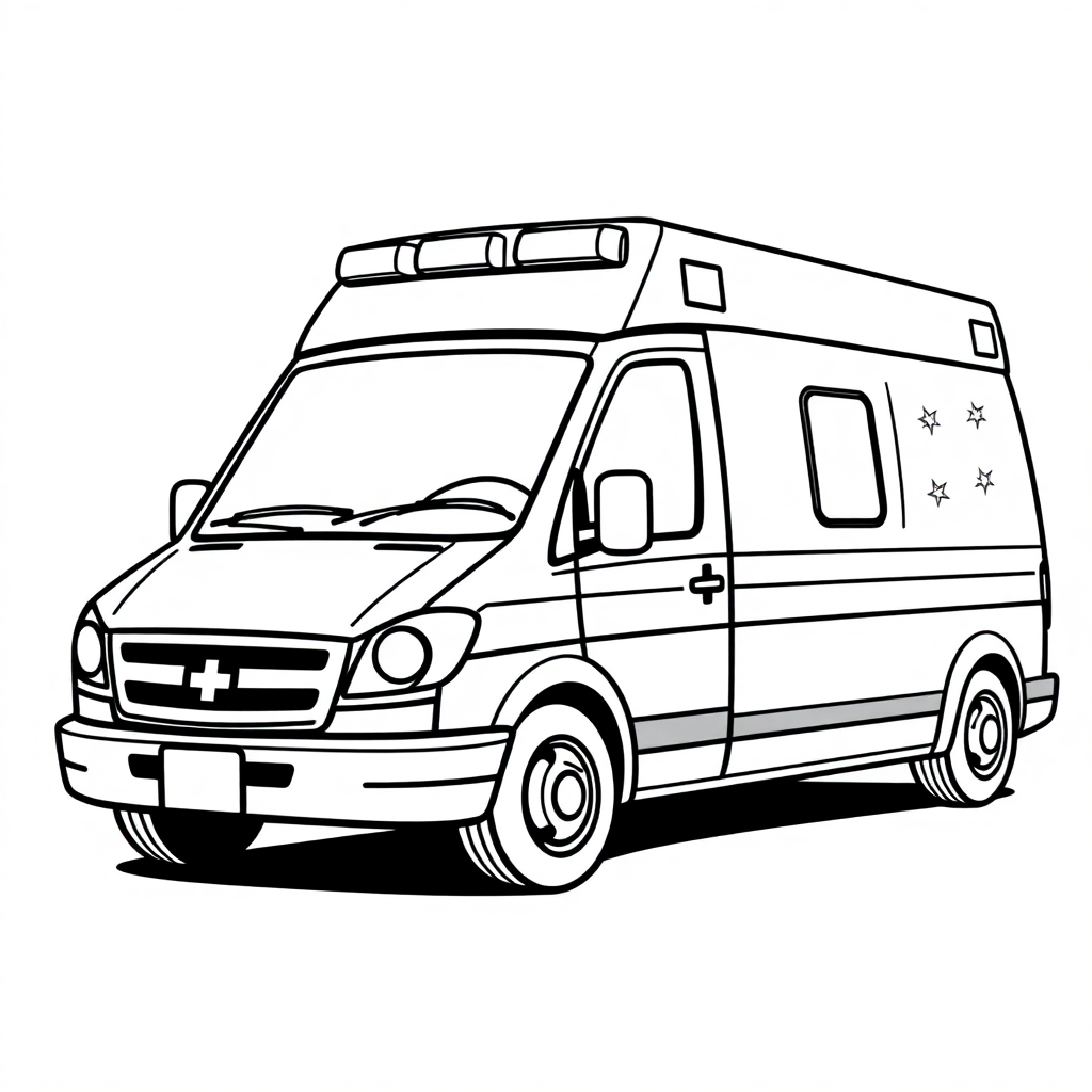 Fierce Ambulance Coloring Page