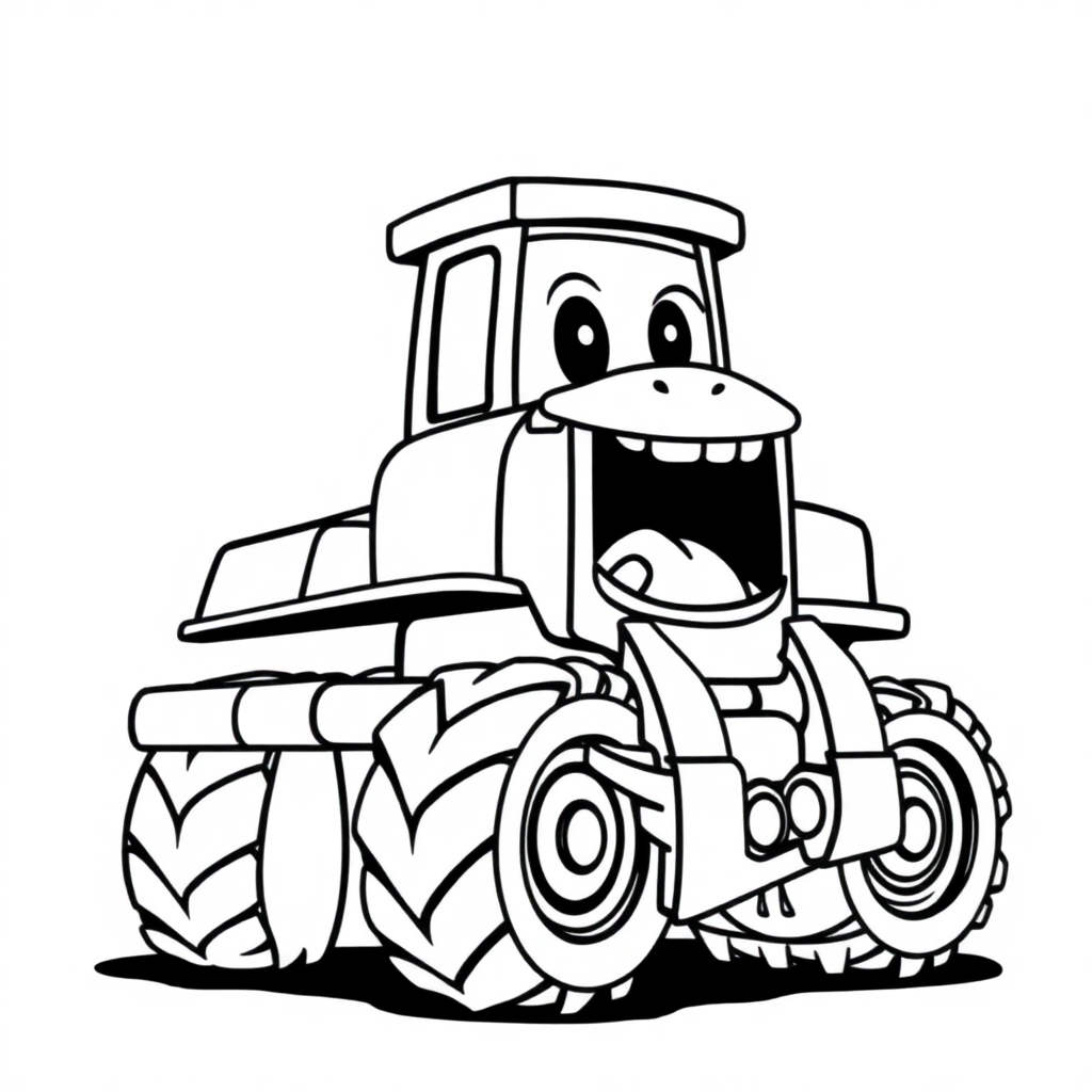Fierce Bulldozer Coloring Page