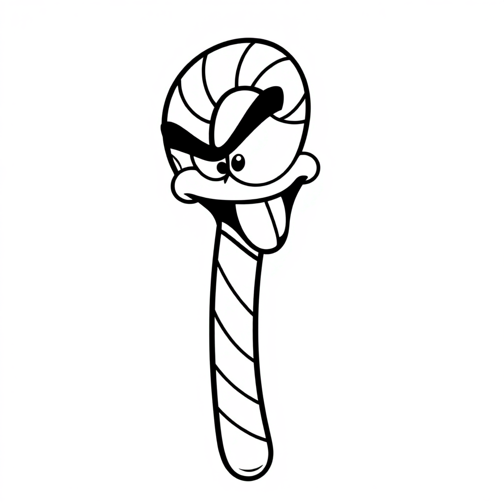 Fierce Candy Cane Coloring Page