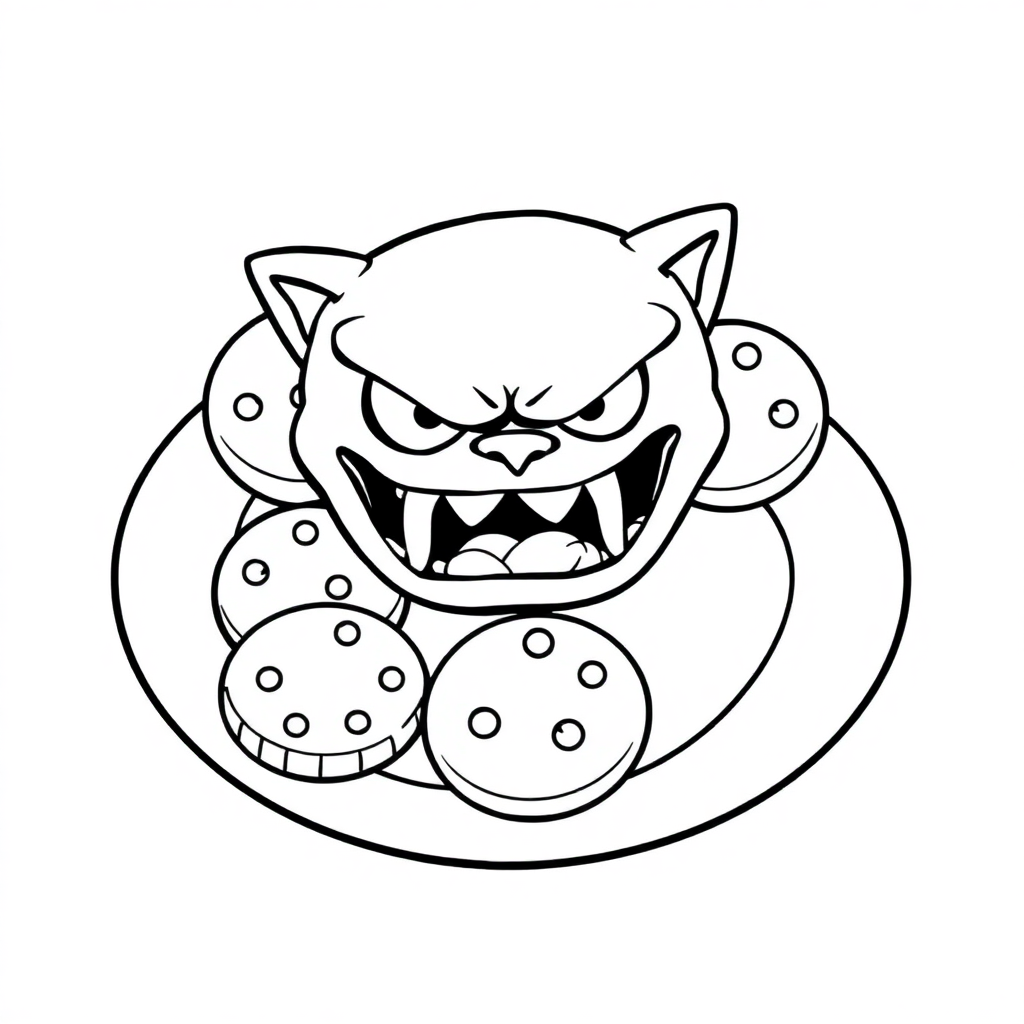 Fierce Cookies Plate Coloring Page