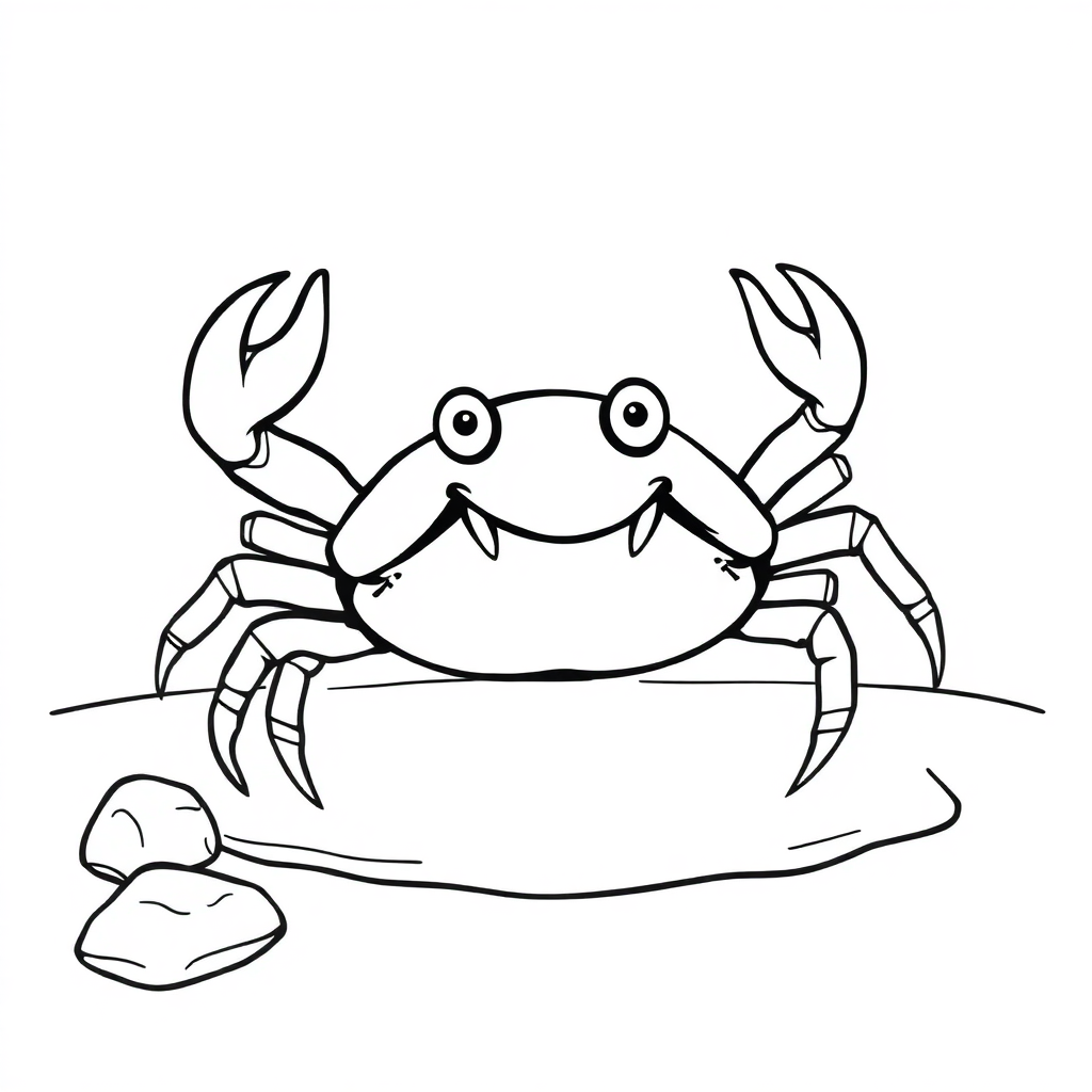 Fierce Crab On Beach Coloring Page