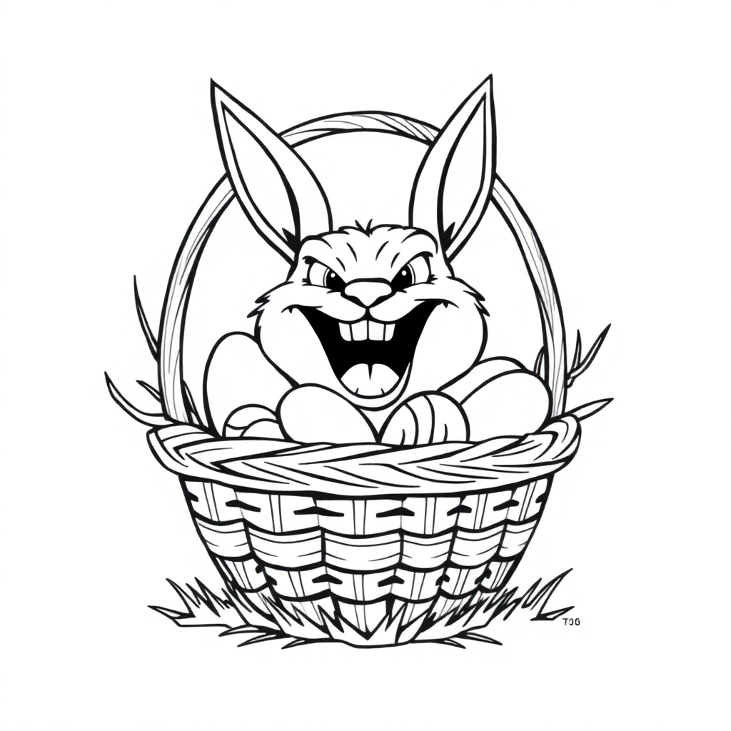 Fierce Easter Basket Coloring Page