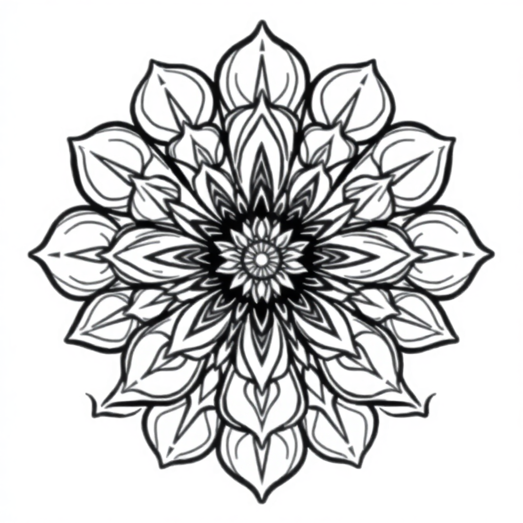 Fierce Flower Of Life Mandala Coloring Page