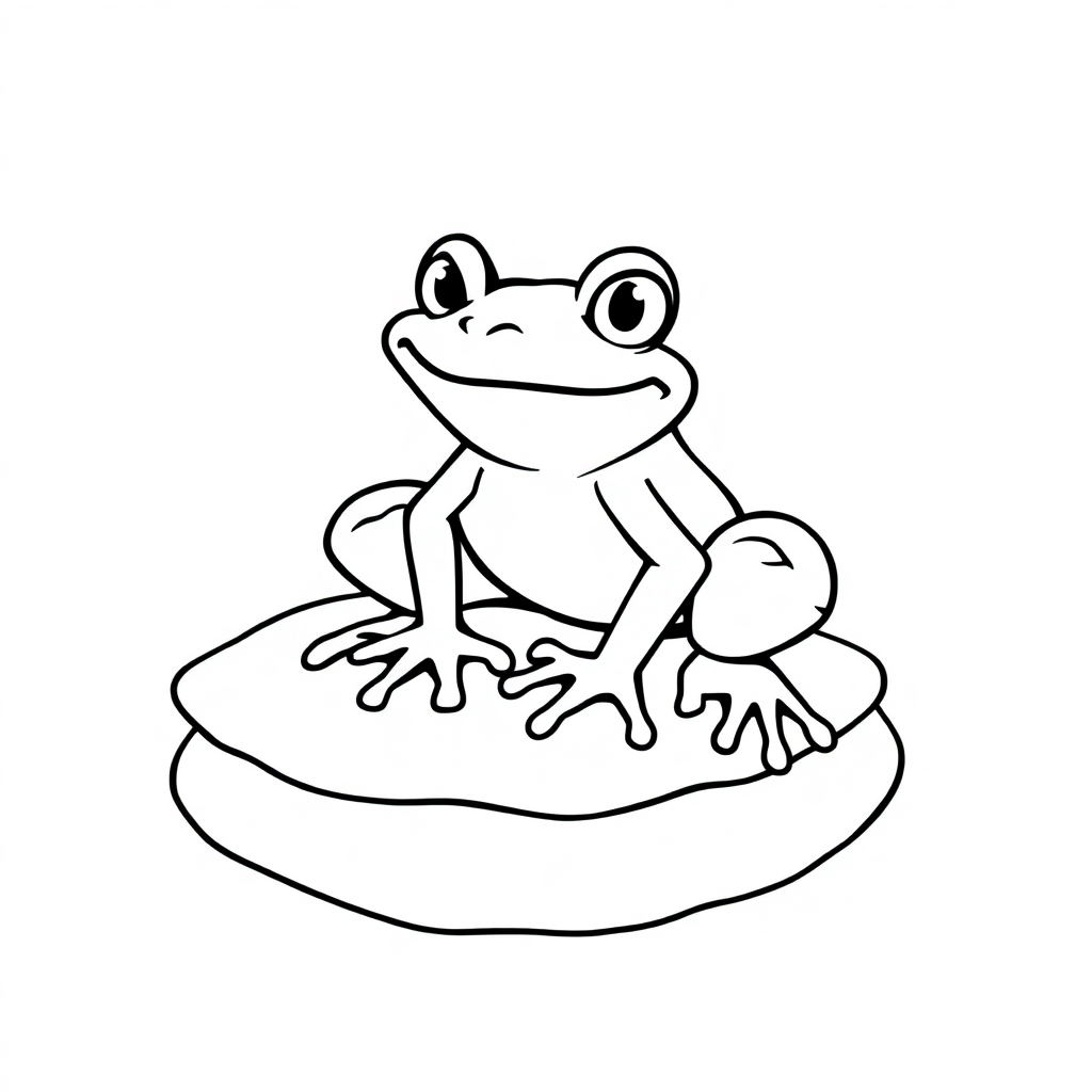 Fierce Frog On Lily Pad Coloring Page