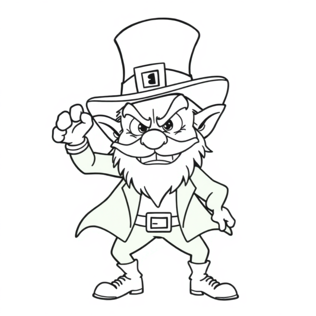 Fierce Leprechaun Coloring Page