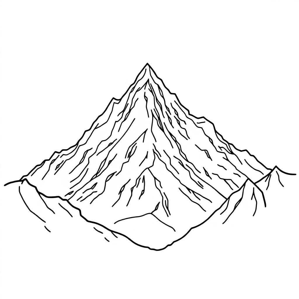 Fierce Mountain Landscape Coloring Page